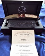 WILLIAM HENRY STUDIO KNIFE ~ Limited Edition #13/50
MODEL B07 HOKUSAI Mokume / Mother Of Pearl /OPALS
with clip case
& display box NIB - 3 of 11