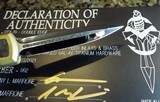 MARFIONE CUSTOM KNIVES ~ MICROTECH UTX-70 BRASS with CARBON FIBER INLAY - MIRROR POLISH (SER #2) Authorized Dealer - 4 of 9