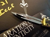 MARFIONE CUSTOM KNIVES ~ MICROTECH UTX-70 BRASS with CARBON FIBER INLAY - MIRROR POLISH (SER #2) Authorized Dealer - 5 of 9