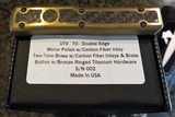 MARFIONE CUSTOM KNIVES ~ MICROTECH UTX-70 BRASS with CARBON FIBER INLAY - MIRROR POLISH (SER #2) Authorized Dealer - 8 of 9