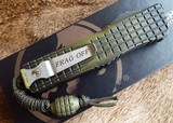 MICROTECH KNIVES ~ FRAG OFF Series
COMBAT TROODON Grenade Green, Double reverse full Serrated NIB - 2 of 7