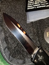 MARFIONE CUSTOM ~ MICROTECHAnthony Marfione Combat Troodon "F Off" 3.8" Recurve DLC Mirror (2021 Blade Show) - 1 of 4
