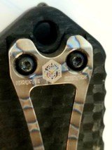 HERETIC KNIVES CUSTOM "MANTICORE X" FULL CARBON FIBER HANDLE Hand Ground DLC Double Edge~ Flamed Titanium
Button/Clip NIB - 8 of 8