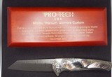 PRO-TECH ULTIMATE CUSTOM MALIBU ~ ENGRAVED TITANIUM / BLACK LIP PEARL NIB - 3 of 7