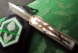 heretic custom colosssus mother of pearl / stainless / vegas forge damascus nib ser.#3