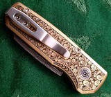 PRO-TECH RUNT 5 Ultimate Custom ~ Fully SHAW ENGRAVED~VEGAS FORGE DAMASCUS ~ BLACK MOP BUTTON NIB - 6 of 9