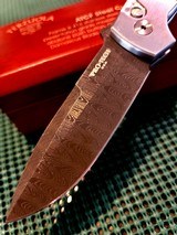 PRO-TECH /TERZUOLA "ATCF" STEEL CUSTOM AUTO KNIFE ABALONE~ NICHOLS LADDER DAMASCUSNIB Authorized Dealer - 4 of 7