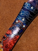 VALLOTTON CUSTOM  "Straight Dagger" AUTO ~ NICHOLS DAMASCUS BLADE & BOLSTER NEW in POUCH Authorized Dealer - 3 of 6