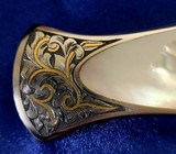 CUSTOM DAGGER by Guild Member GARY LANGLEY~ PEARL, ENGRAVED, GOLD INLAYED, WOOD 