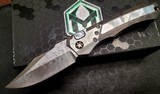 Heretic Custom Wraith Auto Bowie Carbon Fiber frame Mother of Pearl Inlays
Vegas Forge Damascus ser. #4