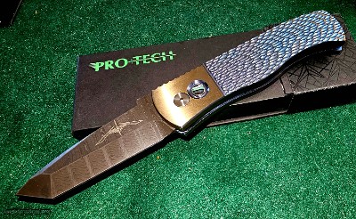 Pro-tech /Emerson CQC7 2023 CUSTOM 001 TITANIUM DAMASCUS