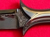 BERTIE RIETVELD (SOUTH AFRICA) Elegant Fixed Art Blade 12" Hand Ground Damascus/Colored Stainless 24ct Gold Inlaid