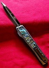 Heretic Knives CUSTOM NYX Stainless OTF with ABALONE INLAY D/A Hand ground Mirror Polish SER# 014 - 2 of 10