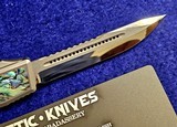 HERETIC KNIVES CUSTOM NYX Stainless/Abalone OTF Mirror Hand Ground - 6 of 8