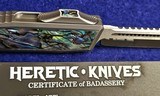 HERETIC KNIVES CUSTOM NYX Stainless/Abalone OTF Mirror Hand Ground - 5 of 8