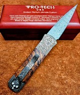 2024 ULTIMATE CUSTOM GODSON TITANIUM Italian Engraved Desert Ironwood Damascus - 3 of 7