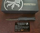 Microtech Mini Hera II D/E Signature Series Claw Burst Deep Engraved ~ Vegas Forge Blued Herringbone Pattern Damascus BNIB - 3 of 4