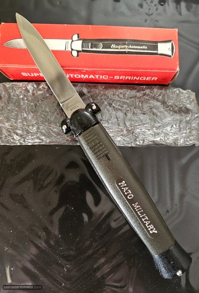VINTAGE OTF DOUBLE ACTION SPRINGER KNIVES BELL SUPER-AUTOMATIC NATO MILITARY NEW OLD STOCK!