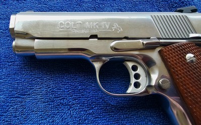 COLTOFFICERS MODEL 45 ACP STNLS SER. 80 HIGH POLISH - Image 3 of 8