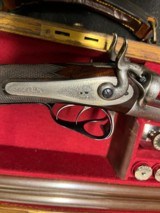 Purdey Island Lock w/ second pattern thumbhole under lever and rebounding locks, rare1869 gun completely restored and London nitro-proofed in case - 6 of 15