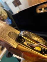 Custom Perazzi SC3 grade (MX8) w/ selective trigger, 34 in. comp bored barrels, exhibition wood, master engraved and signed, flat filed tapered rib. - 10 of 12