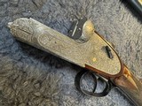 AYA mod 53 hvy duty 12 ga, gold washed 7 pin detachable locks, Purdey 3rd byte, side clips, deep full-coverage eng,1957 quality-98%, BT, strt grp - 3 of 10