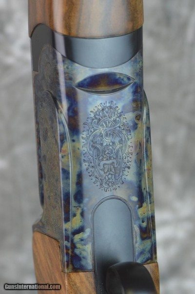 Rare and unique matched pair of 16 ga. scaled custom Perazzi MX16 Lusso driven game guns, case hardened, 30 3/4 in. upgraded wood, consecutive SN - Image 11 of 15