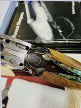Rare and unique matched pair of 16 ga. scaled custom Perazzi MX16 Lusso driven game guns, case hardened, 30 3/4 in. upgraded wood, consecutive SN - Image 12 of 15