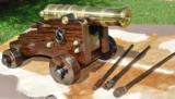 Brook's USA Brass 24 Pounder Black Powder Cannon Mounted on My Custom Rendition of 18th Century Naval/Ships Carriage. - 11 of 11