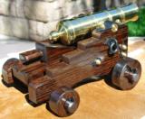 Brook's USA Brass 24 Pounder Black Powder Cannon Mounted on My Custom Rendition of 18th Century Naval/Ships Carriage. - 2 of 11