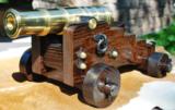Brook's USA Brass 24 Pounder Black Powder Cannon Mounted on My Custom Rendition of 18th Century Naval/Ships Carriage. - 6 of 11