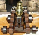Brook's USA Brass 24 Pounder Black Powder Cannon Mounted on My Custom Rendition of 18th Century Naval/Ships Carriage. - 3 of 11