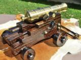 Brook's USA Brass 24 Pounder Black Powder Cannon Mounted on My Custom Rendition of 18th Century Naval/Ships Carriage. - 10 of 11