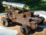 Brook's USA Brass 24 Pounder Black Powder Cannon Mounted on My Custom Rendition of 18th Century Naval/Ships Carriage. - 5 of 11