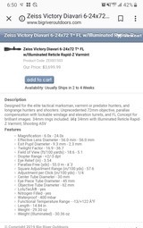 Super Zeiss FL DIAVARI 34MM ILLUMINATED 7-24×72MM Scope - 4 of 4