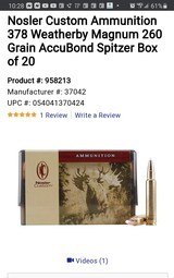 378 WEATHERBY Ammunition - 1 of 2