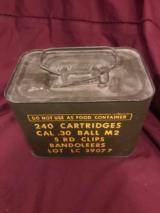 Early WWII unopened, unissued M1 Garand ammo - 2 of 4