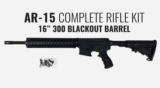AR-15 RIFLE KIT COMPLETE WITH 16" BLACKOUT BARREL - 1 of 1