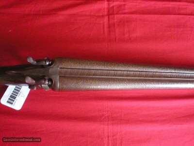 FINE J.P. CLABROUGH & BROS. OF LONDON & BURMINGHAM, LAMINATED STEEL, DAMASCUS BARREL, C. 1884, 10 GAUGE.