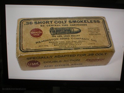 50rds. UNOPENED REMINGTON ARMS CO. INC.38 SHORT COLT SMOKELESS VINTAGE COLLECTIBLE AMMO.