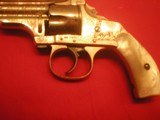 MERWIN HULBERT SMALL FRAME DBL. ACTION FULLY ENGRAVED 32CAL. NICKEL REVOLVER MOTHER OF PEARL GRIPS - 3 of 8