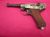 GERMAN P.08 LUGER CODE 42 DATED 1940 PISTOL BY MAUSER, 9MM, 4 INCH BARREL WITH HOLSTER. ALL NUMBERS MATCH EXCEPT CLIP. - 2 of 12