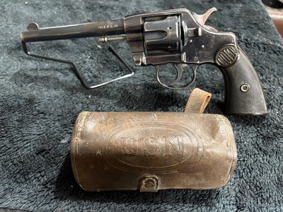 Colt New Navy 38 revolver with letter and USN pouch! - Image 1 of 11