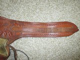 Original AntiqueVisalia Floral Hand Tooled Holster for a Colt SAA in very good condition. - 6 of 8