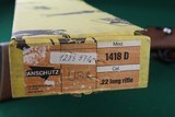 LNIB Anschutz 1418D .22 LR Bolt Action Rifle with Checkered Walnut Mannlicher Stock - 2 of 25