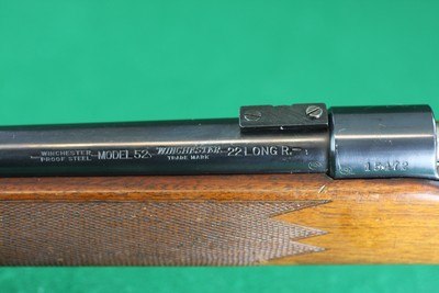 Custom Winchester 52 .22 LR Bolt Action Rifle with Checkered Walnut Stock - Image 16 of 24