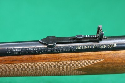 Marlin Original Golden 39AS JM .22 SLLR Lever Action Rifle with Checkered Walnut Stock - Image 16 of 22