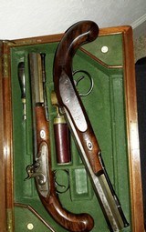 WILLIAM THOMAS, HIGH QUALITY LONDON GUNMAKER RARE CASED DUELING PISTOLS - 7 of 14