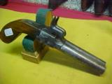 #3845 Belgian Double Barreled Boot pistol, 3-1/2”x44cal percussion - 1 of 8