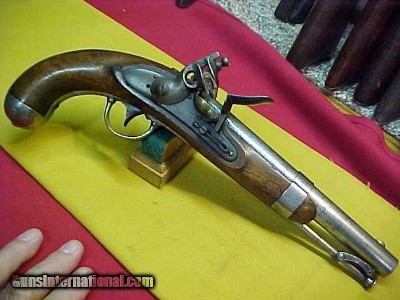 #1528 Asa Waters Model 1836 Flintlock military pistol